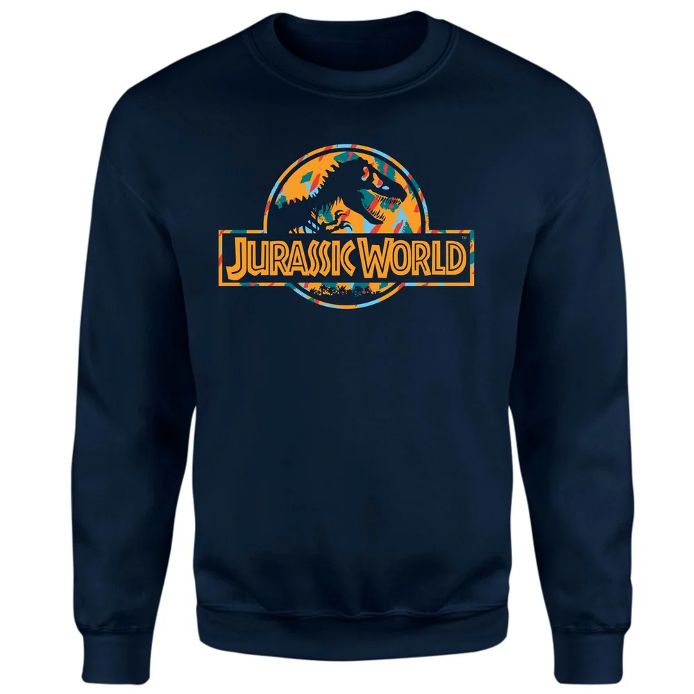 Jurassic Park Logo Tropical Sweatshirt - Navy - S Afbeelding 1