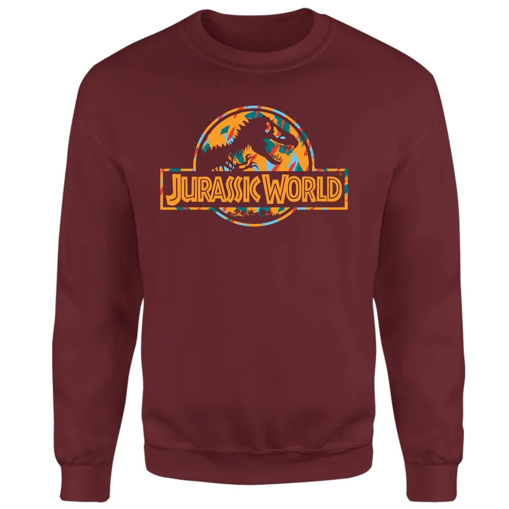 Jurassic Park Logo Tropical Sweatshirt - Burgundy - S Afbeelding 1