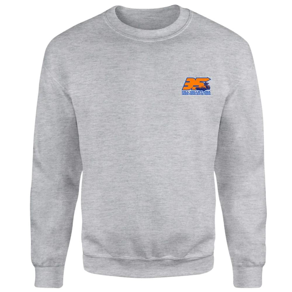 Back To The Future 35 Hill Valley Front Sweatshirt - Grey - XS Afbeelding 1