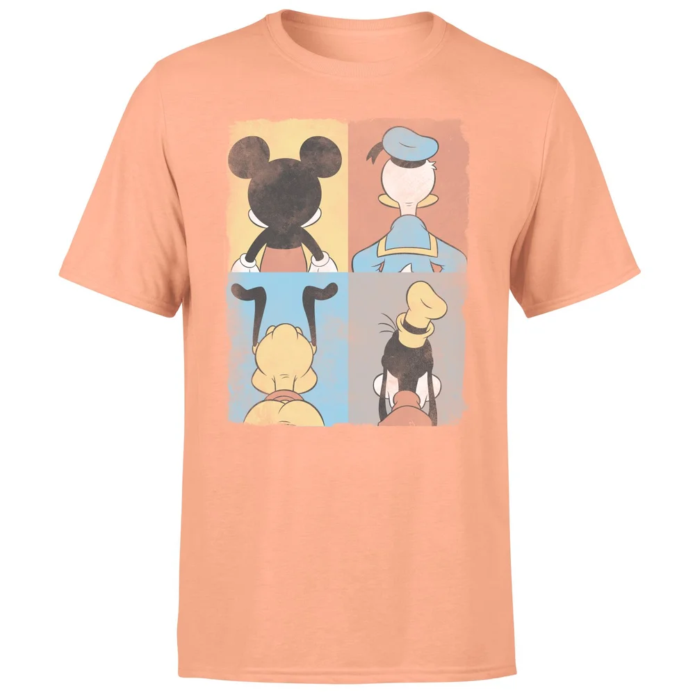 Donald Duck Mickey Mouse Pluto Goofy Tiles Men's T-Shirt - Coral - S Afbeelding 1