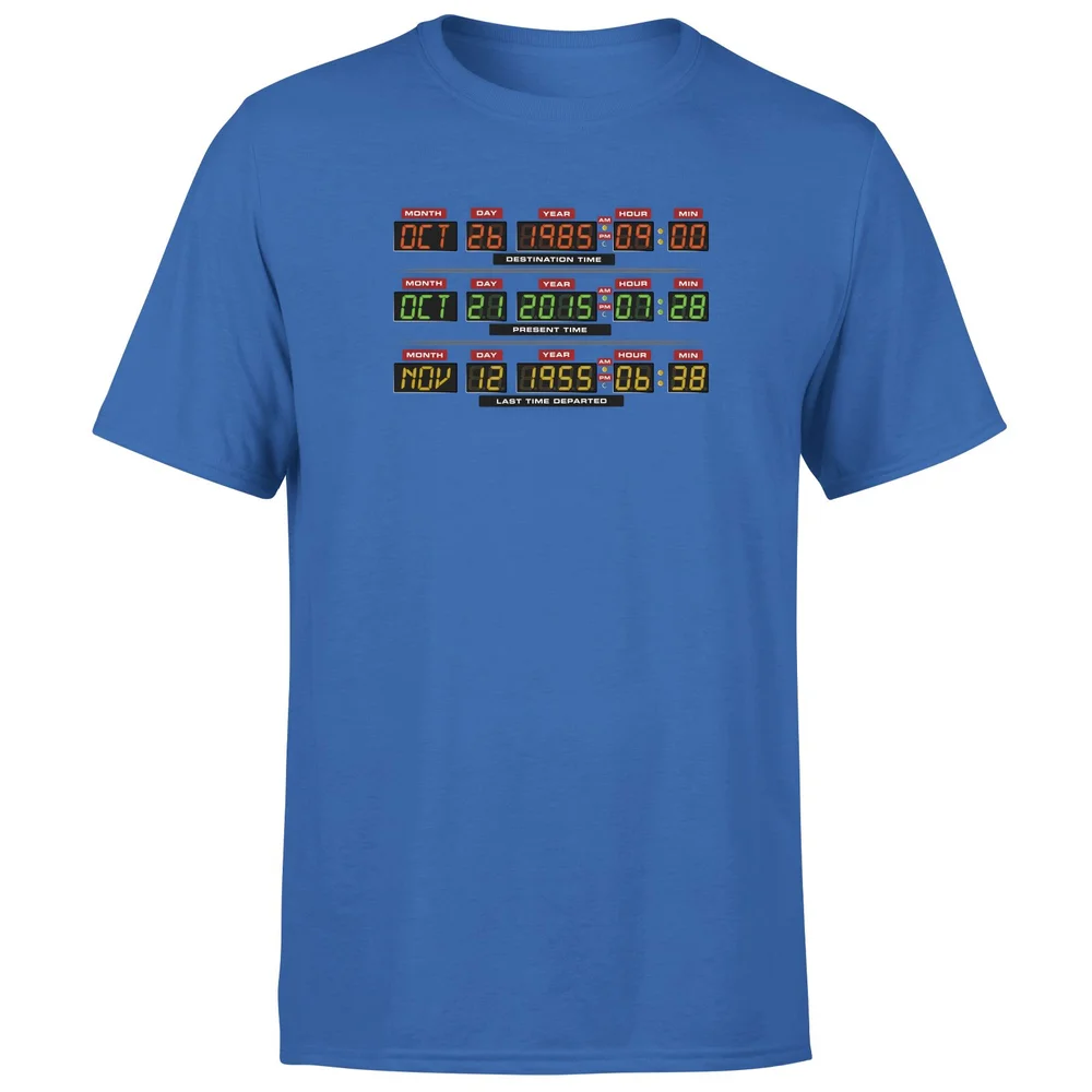 Back To The Future Destination Clock Men's T-Shirt - Blue - S Afbeelding 1