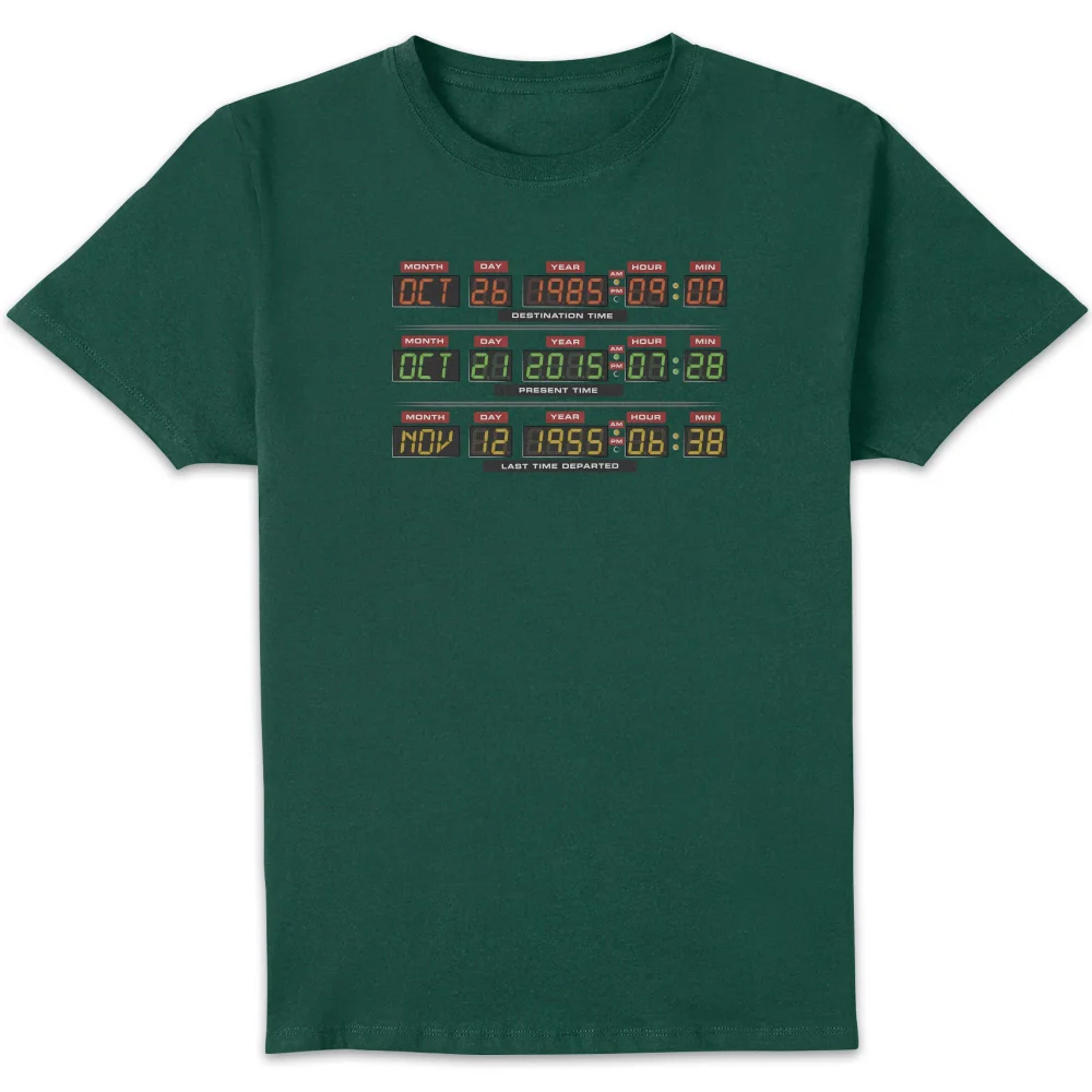 Back To The Future Destination Clock Men's T-Shirt - Green - S Afbeelding 1