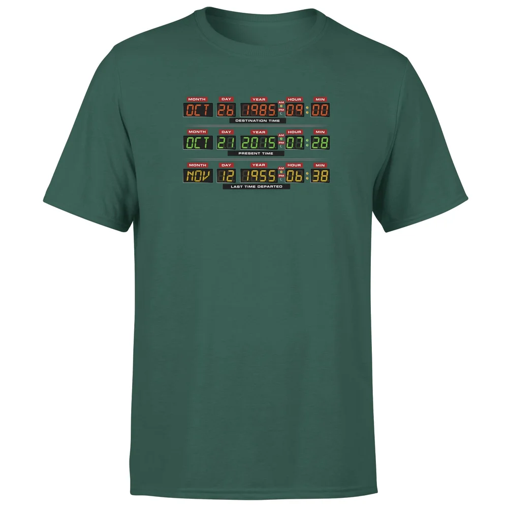 Back To The Future Destination Clock Men's T-Shirt - Green - S Afbeelding 1