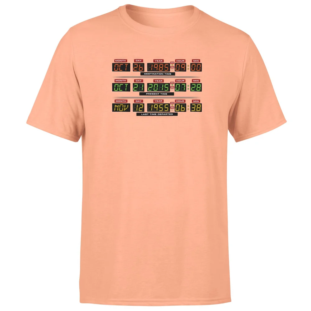 Back To The Future Destination Clock Men's T-Shirt - Coral - S Afbeelding 1