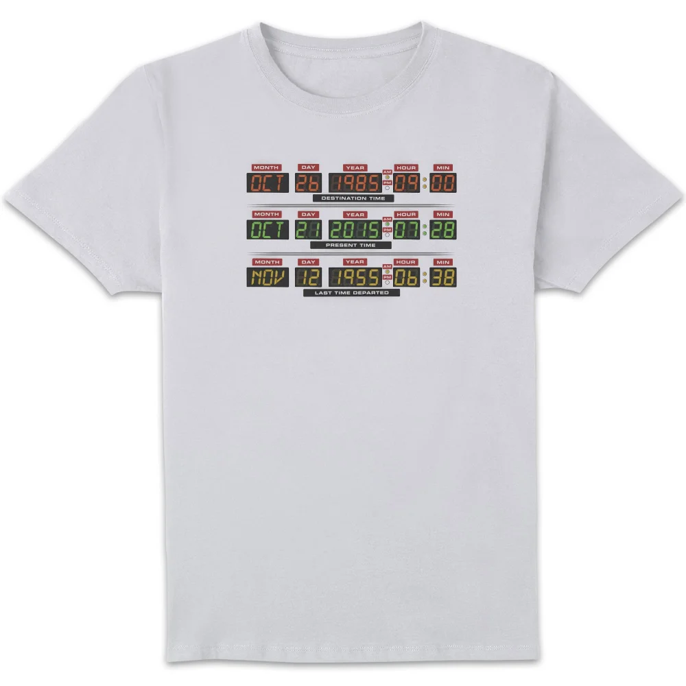 Back To The Future Destination Clock Men's T-Shirt - White - S Afbeelding 1