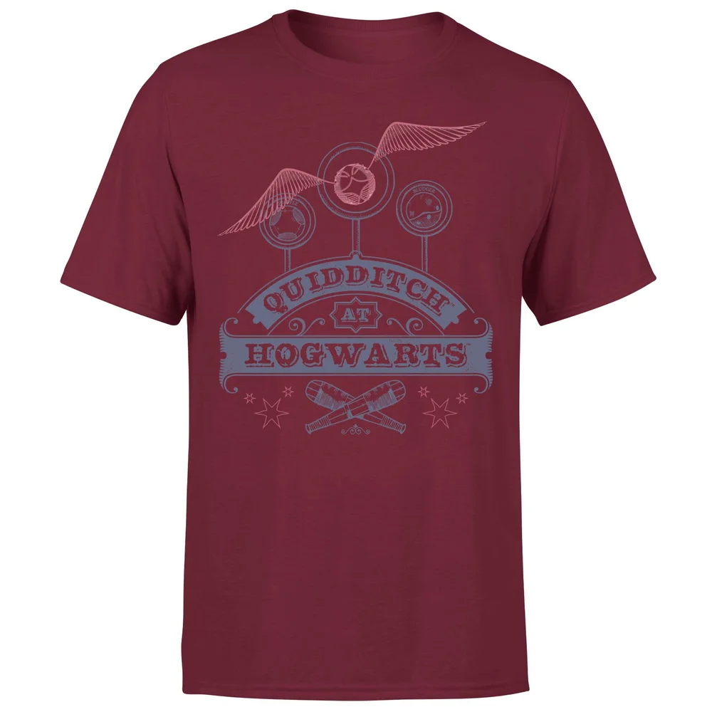 Harry Potter Quidditch At Hogwarts Men's T-Shirt - Burgundy - S Afbeelding 1