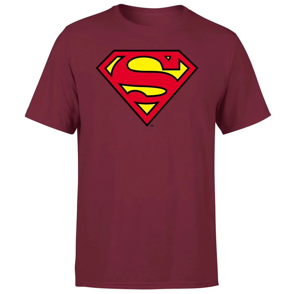 Official Superman Shield Men's T-Shirt - Burgundy - S Afbeelding 1