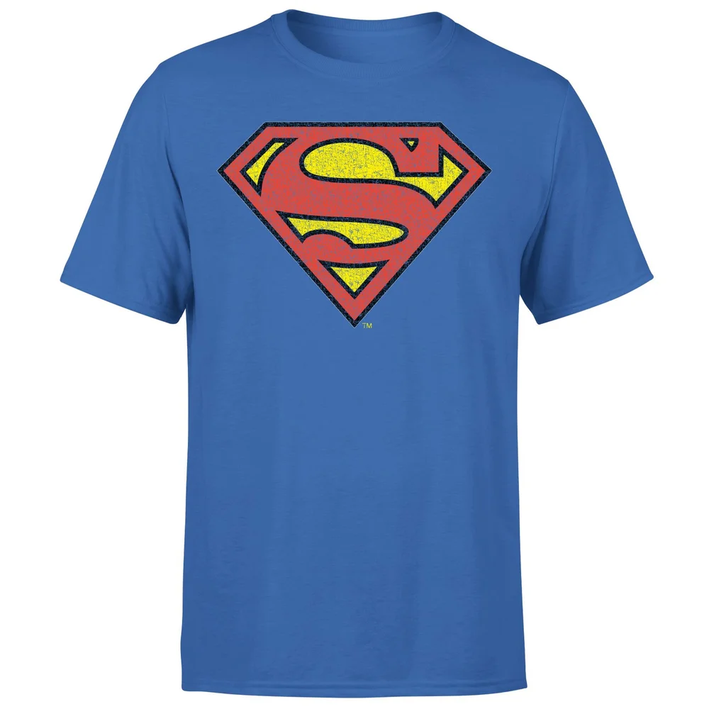 Official Superman Crackle Logo Men's T-Shirt - Blue - S Afbeelding 1