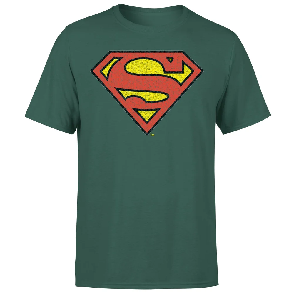 Official Superman Crackle Logo Men's T-Shirt - Green - S Afbeelding 1