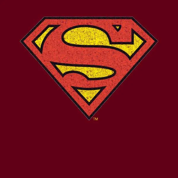 Official Superman Crackle Logo Men's T-Shirt - Burgundy