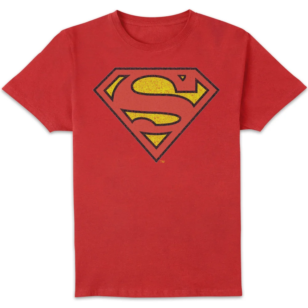 Official Superman Crackle Logo Men's T-Shirt - Red - S Afbeelding 1