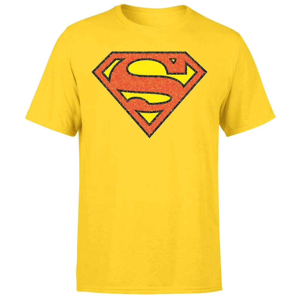 Official Superman Crackle Logo Men's T-Shirt - Yellow - S Afbeelding 1
