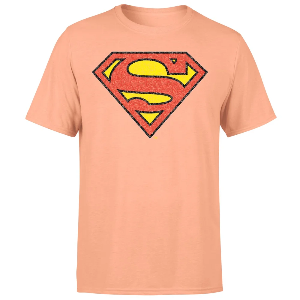 Official Superman Crackle Logo Men's T-Shirt - Coral - S Afbeelding 1