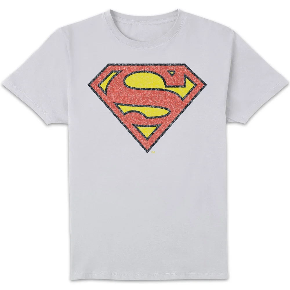 Official Superman Crackle Logo Men's T-Shirt - White - S Afbeelding 1