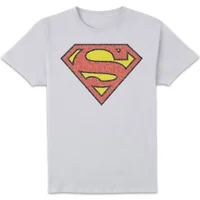 Official Superman Crackle Logo Men's T-Shirt - White - undefined undefined