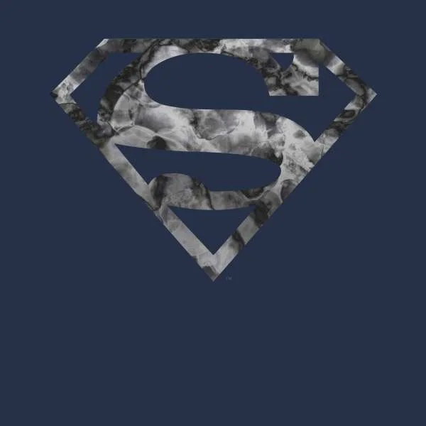 Marble Superman Logo Men's T-Shirt - Navy