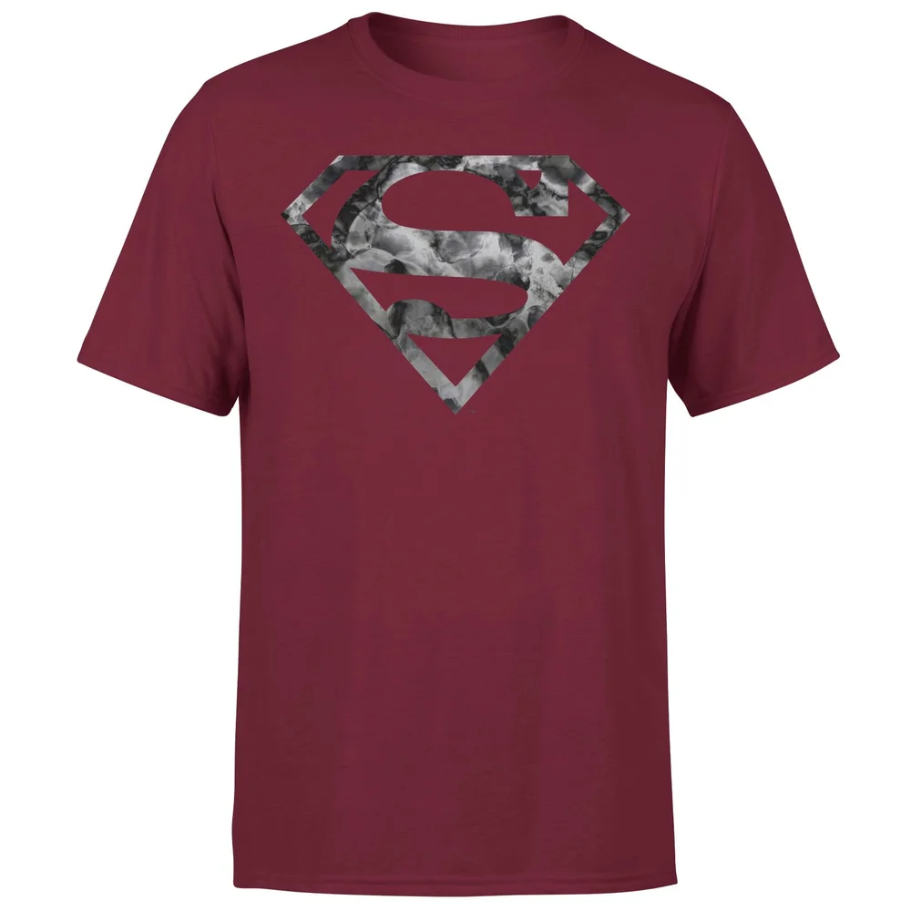 Marble Superman Logo Men's T-Shirt - Burgundy - S Afbeelding 1