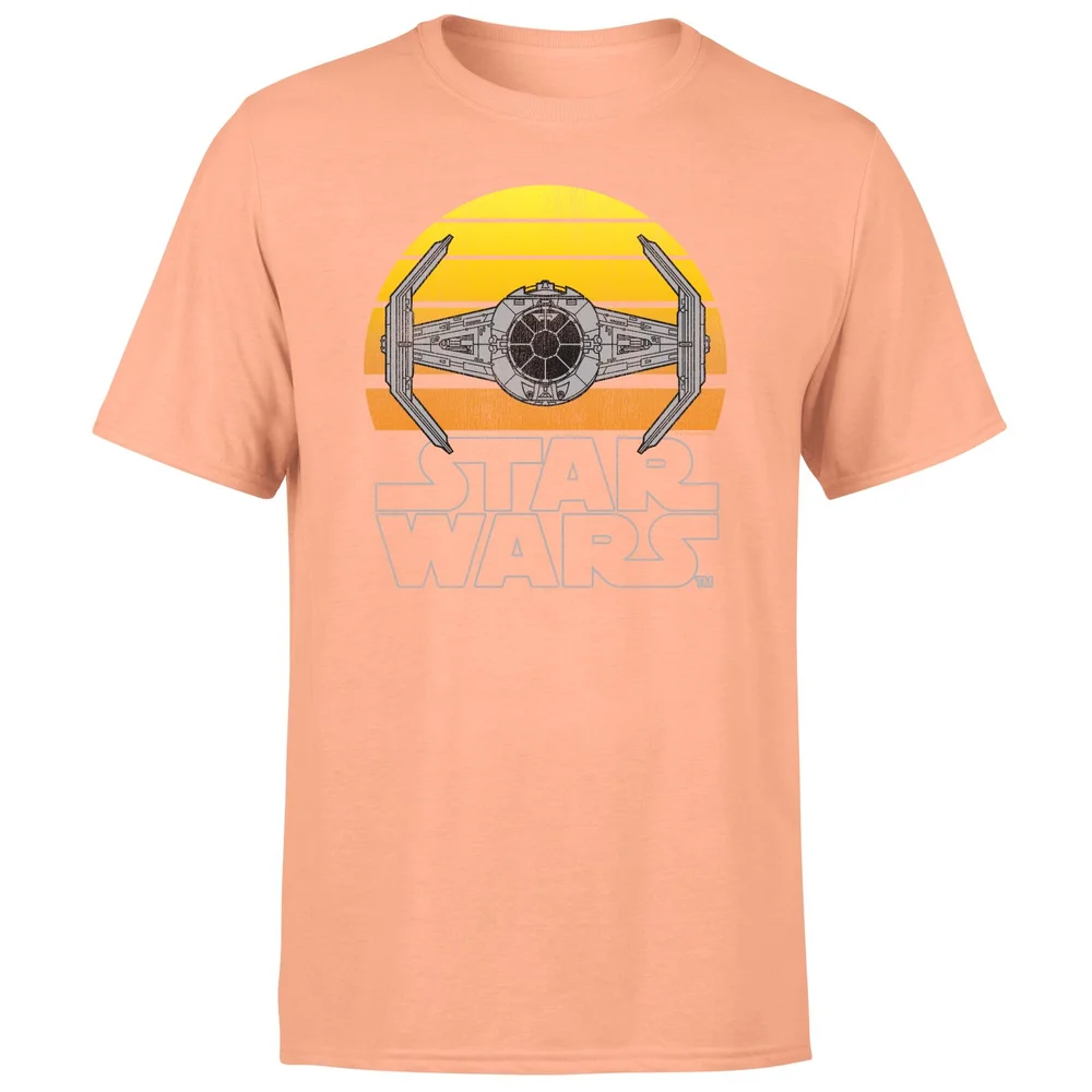 Star Wars Classic Sunset Tie Men's T-Shirt - Coral - S Afbeelding 1