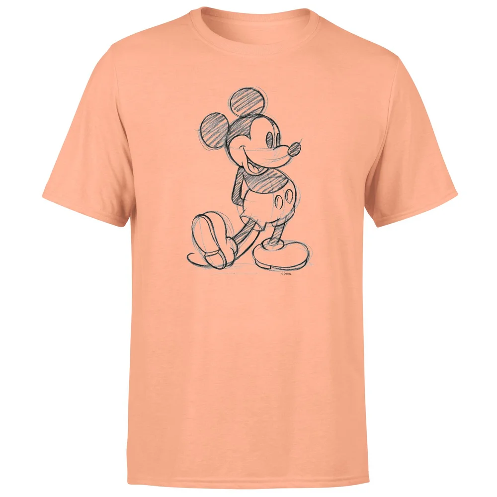 Disney Mickey Mouse Sketch Men's T-Shirt - Coral - S Afbeelding 1