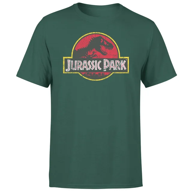 Jurassic Park Logo Vintage Men's T-Shirt - Green