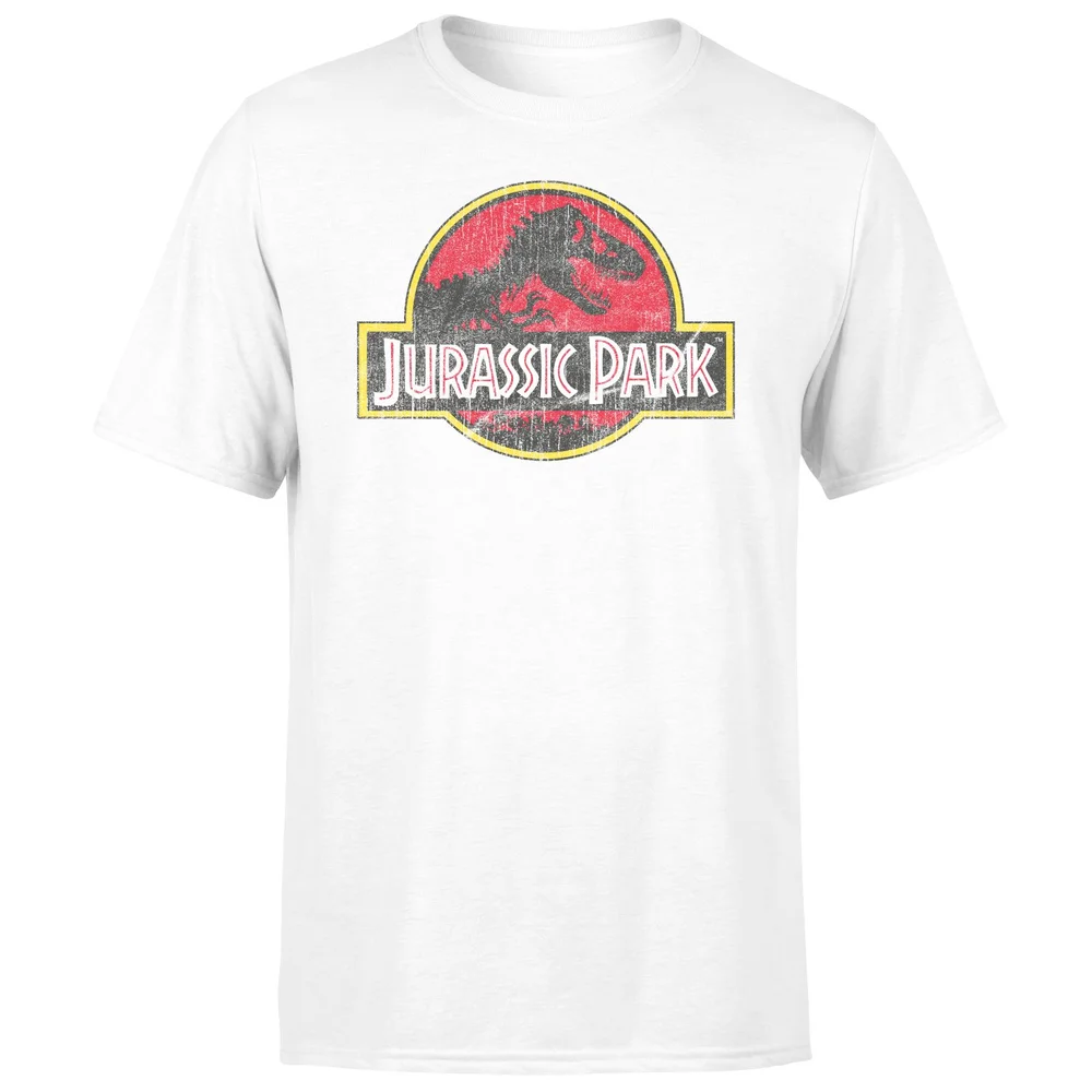 Jurassic Park Logo Vintage Men's T-Shirt - White - S Afbeelding 1