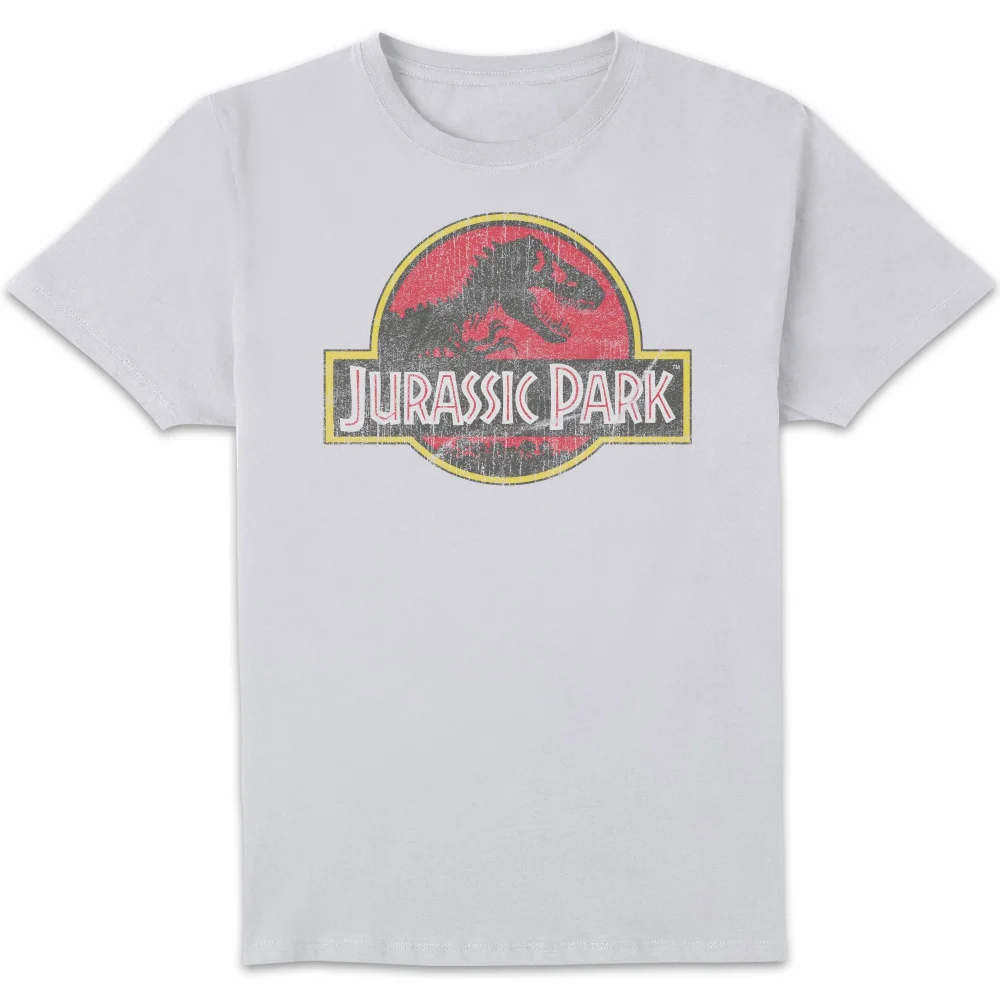 Jurassic Park Logo Vintage Men's T-Shirt - White - S Afbeelding 1