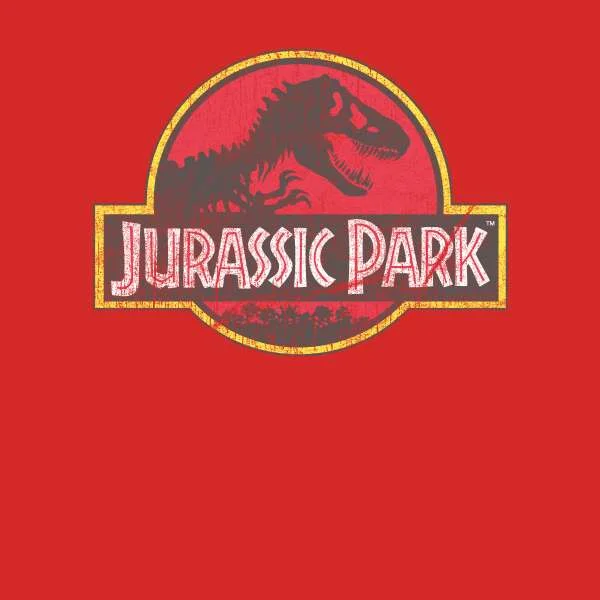 Jurassic Park Logo Vintage Men's T-Shirt - Red