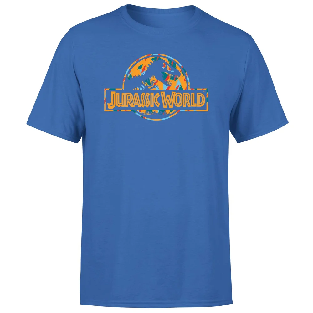 Jurassic Park Logo Tropical Men's T-Shirt - Blue - S Afbeelding 1