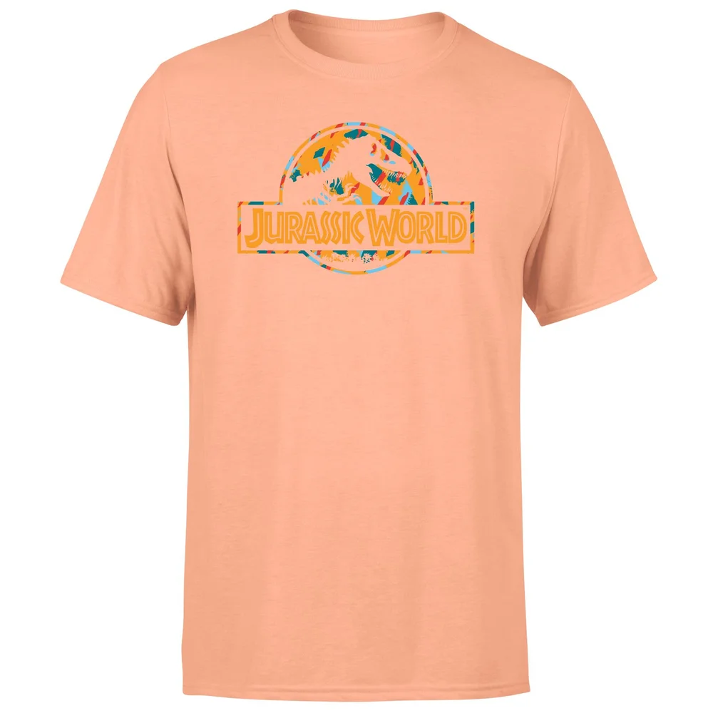 Jurassic Park Logo Tropical Men's T-Shirt - Coral - S Afbeelding 1