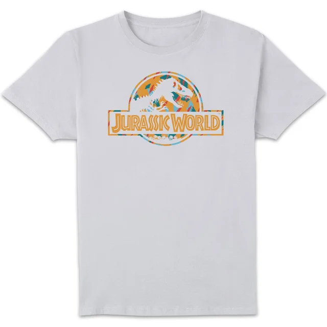 Jurassic Park Logo Tropical Men's T-Shirt - White