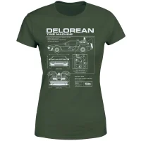 Back To The Future Delorean Schematic Women's T-Shirt - Green - undefined undefined
