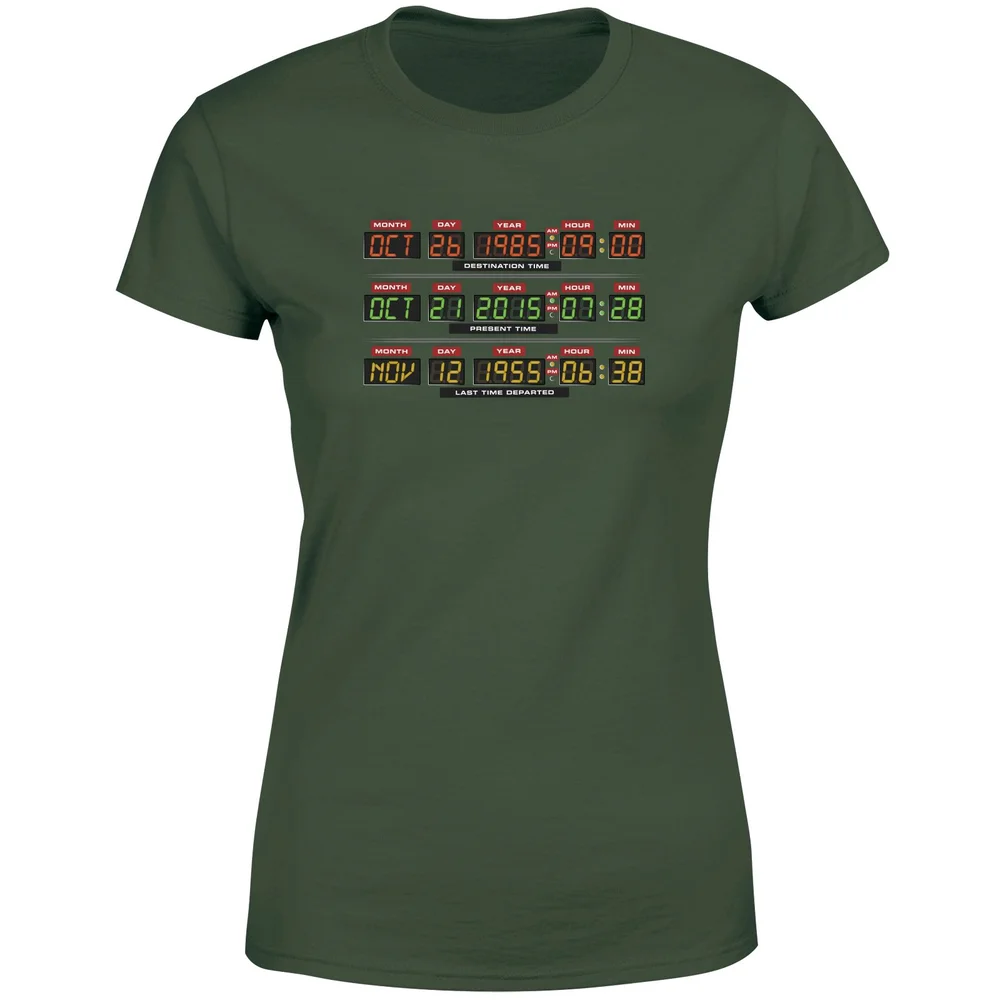 Back To The Future Destination Clock Women's T-Shirt - Green - XS Afbeelding 1