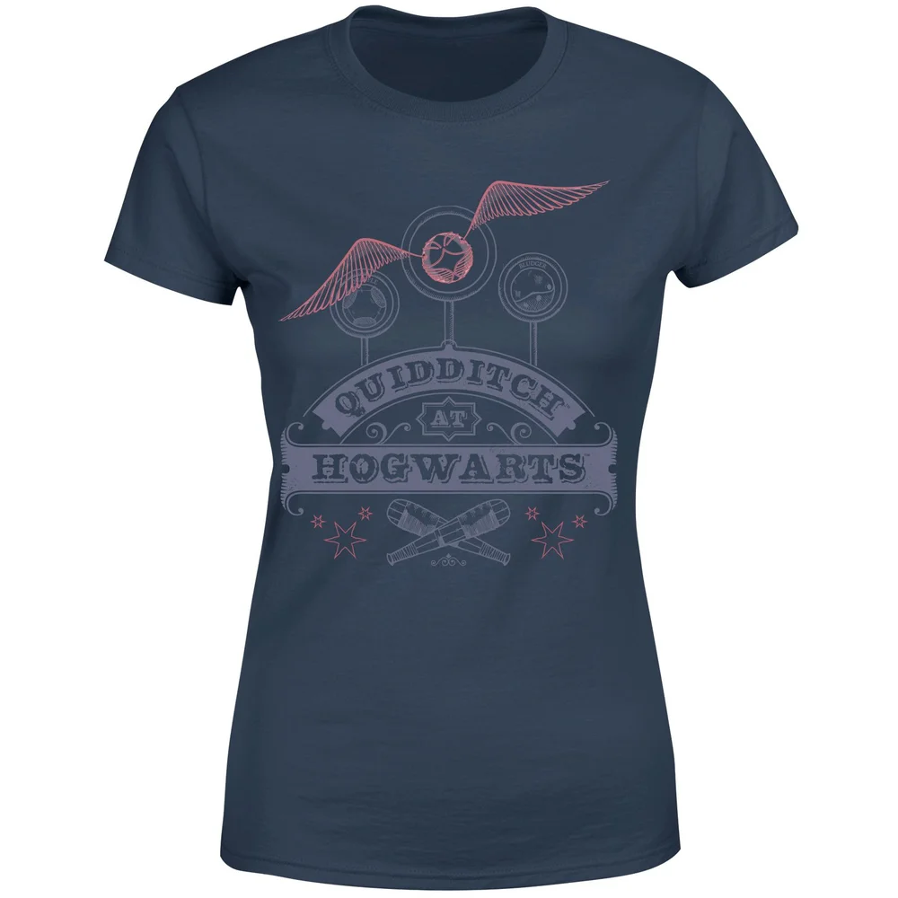Harry Potter Quidditch At Hogwarts Women's T-Shirt - Navy - XS Afbeelding 1