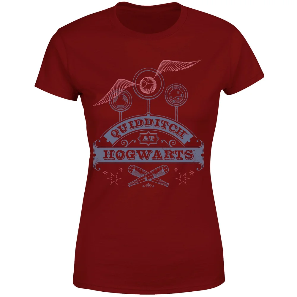 Harry Potter Quidditch At Hogwarts Women's T-Shirt - Burgundy - XS Afbeelding 1