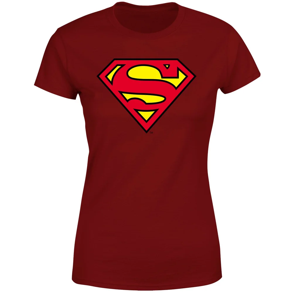 Official Superman Shield Women's T-Shirt - Burgundy - M Afbeelding 1