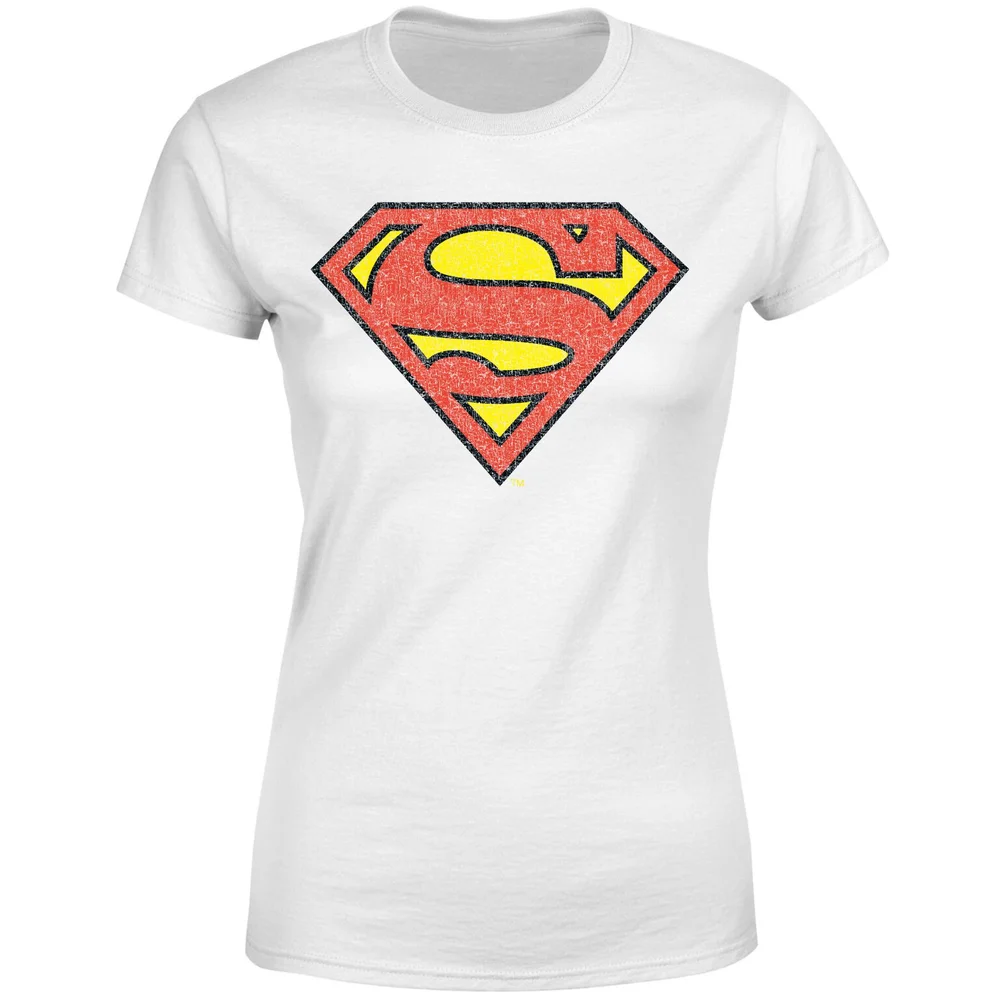 Official Superman Crackle Logo Women's T-Shirt - White - XS Afbeelding 1