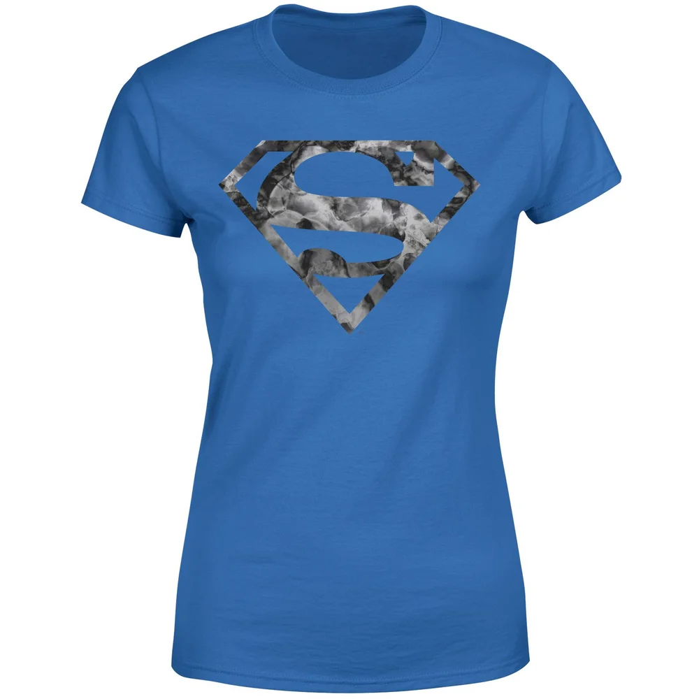 Marble Superman Logo Women's T-Shirt - Blue - XS Afbeelding 1