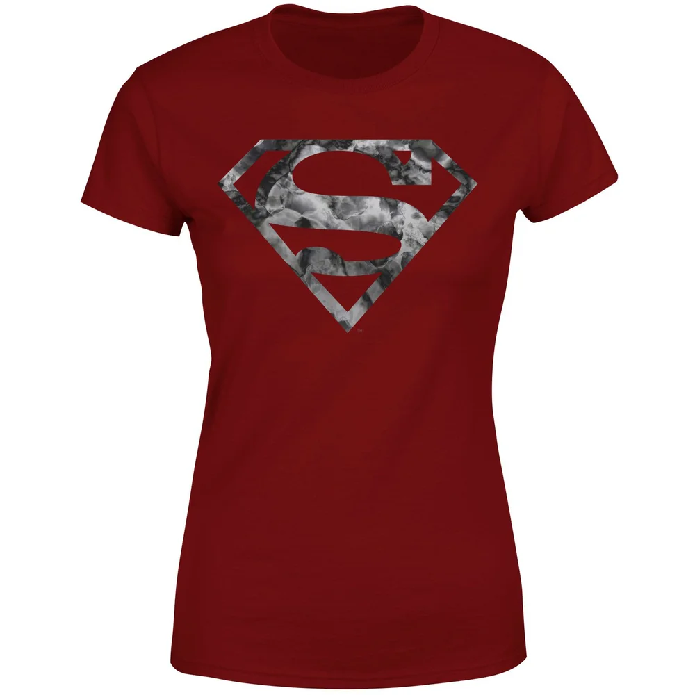 Marble Superman Logo Women's T-Shirt - Burgundy - XS Afbeelding 1