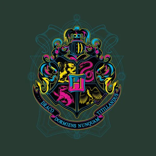 Harry Potter Hogwarts Neon Crest Women's T-Shirt - Green