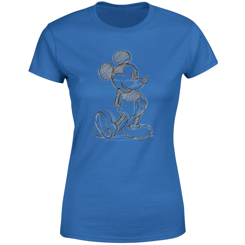 Disney Mickey Mouse Sketch Women's T-Shirt - Blue - XS Afbeelding 1