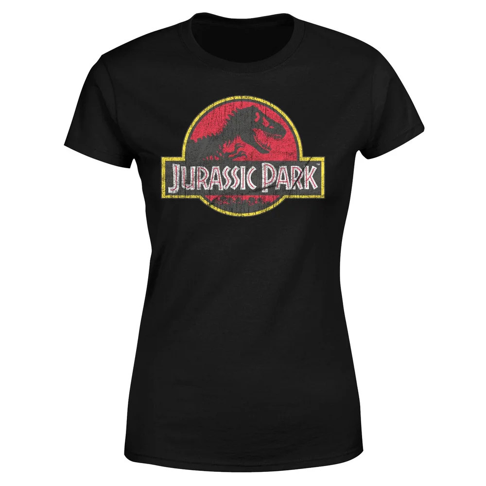 Jurassic Park Logo Vintage Women's T-Shirt - Black - XS Afbeelding 1