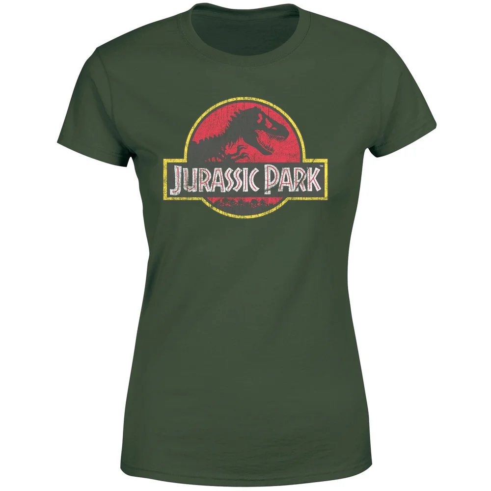 Jurassic Park Logo Vintage Women's T-Shirt - Green - XS Afbeelding 1