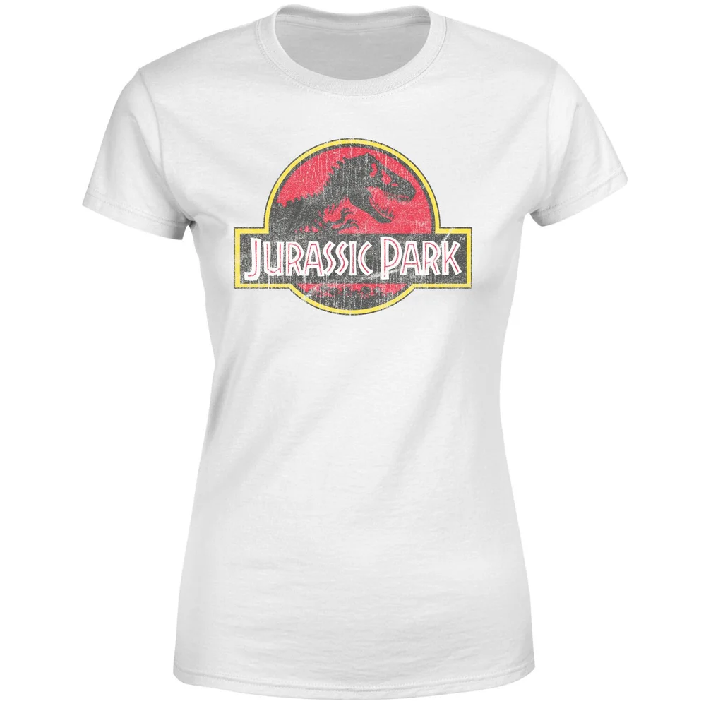 Jurassic Park Logo Vintage Women's T-Shirt - White - XS Afbeelding 1
