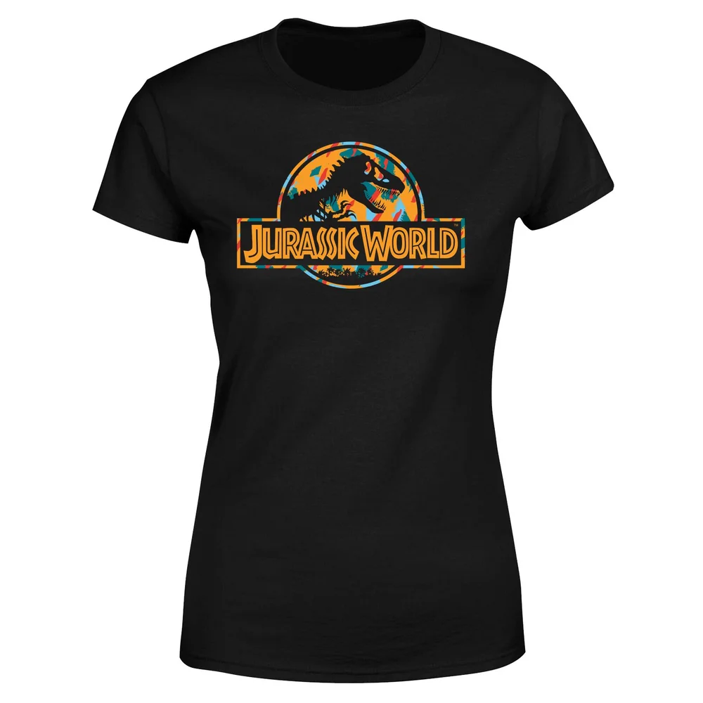Jurassic Park Logo Tropical Women's T-Shirt - Black - XS Afbeelding 1