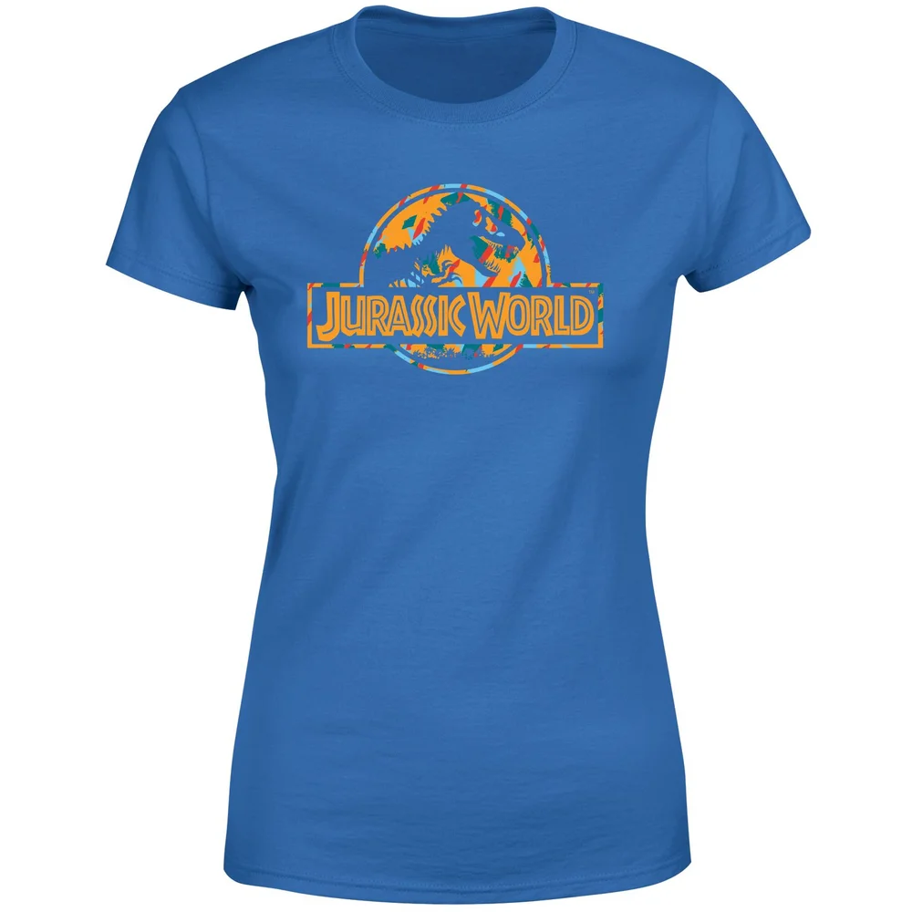 Jurassic Park Logo Tropical Women's T-Shirt - Blue - S Afbeelding 1