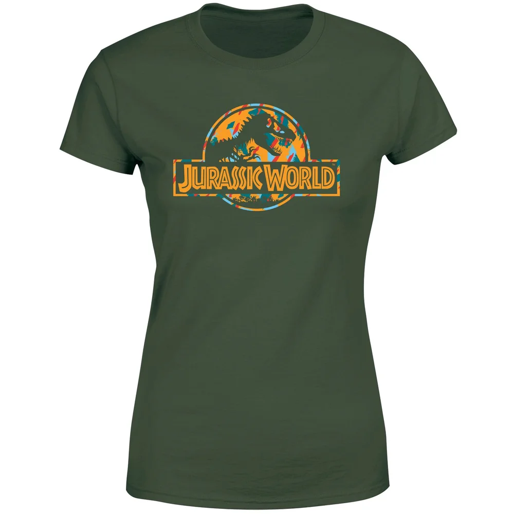 Jurassic Park Logo Tropical Women's T-Shirt - Green - XS Afbeelding 1