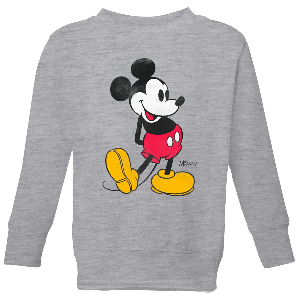 Disney Mickey Mouse Classic Kick Kids' Sweatshirt - Grey - 98/104 (3-4 jaar) Afbeelding 1