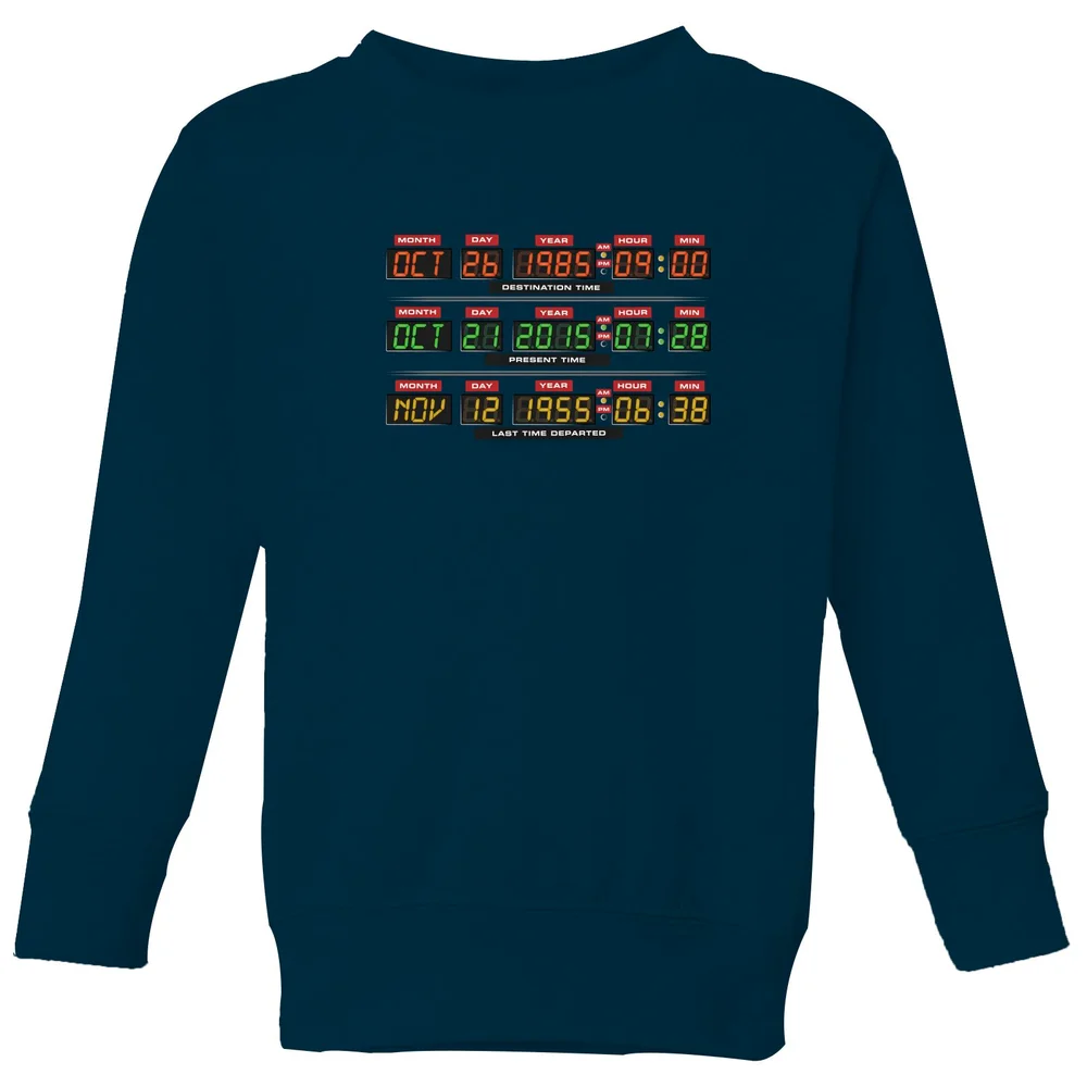 Back To The Future Destination Clock Kids' Sweatshirt - Navy - 98/104 (3-4 jaar) Afbeelding 1