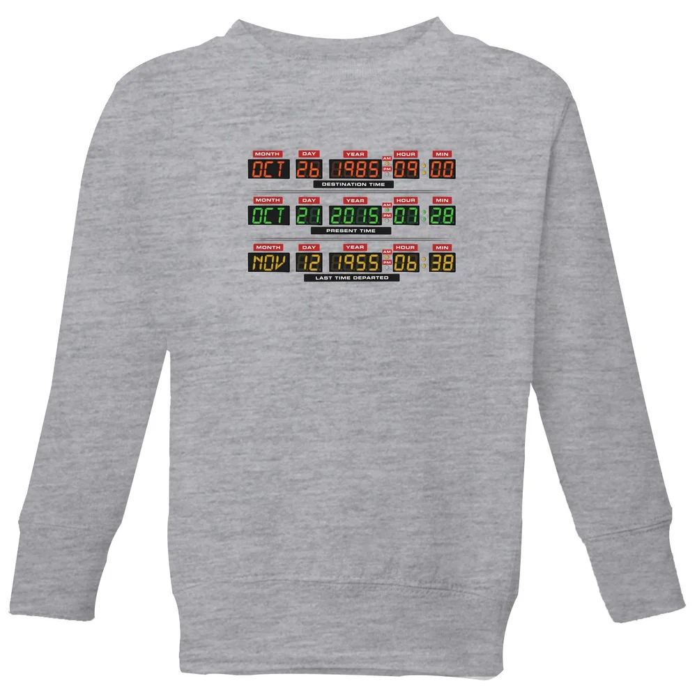 Back To The Future Destination Clock Kids' Sweatshirt - Grey - 146/152 (11-12 jaar) Afbeelding 1