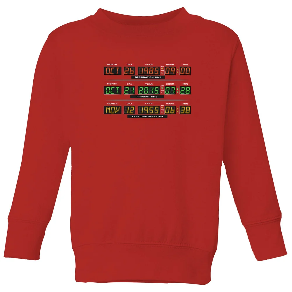 Back To The Future Destination Clock Kids' Sweatshirt - Red - 98/104 (3-4 jaar) Afbeelding 1